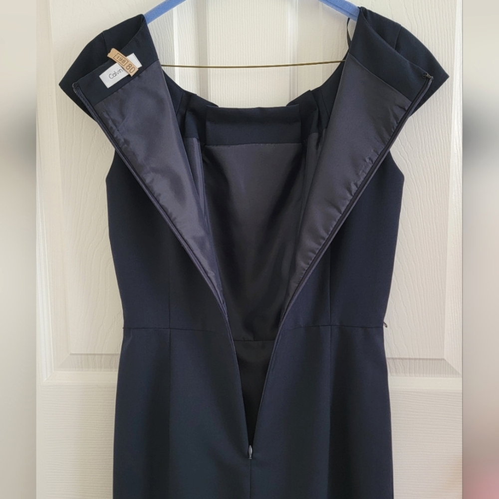 Calvin Klein Navy Blue Women's Sheath Dress, Size 0 - Picture 9 of 10